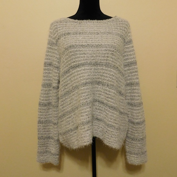 LOFT Sweaters - NWOT | Ann Taylor Loft | fuzzy striped sweater